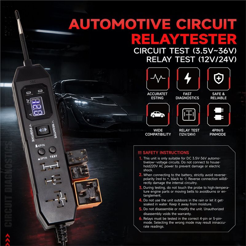 NEW-Automotive Relay Tester, D - Power Supply Tester review and price
